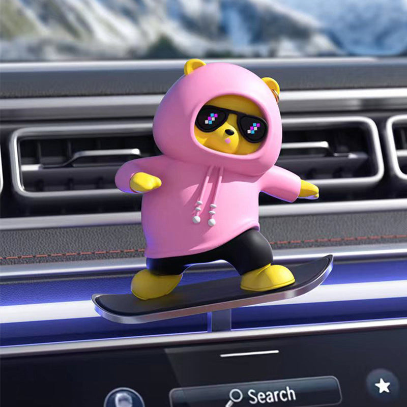 Lisslune | Skateboarding Bears Car Decoration