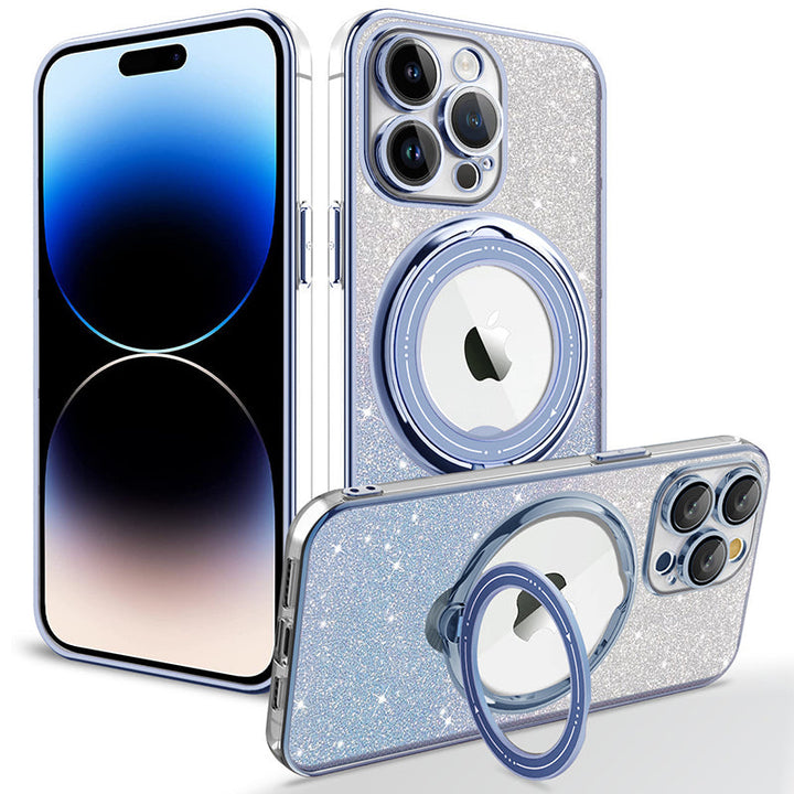 Lisslune | Magnetic Glitter Case with Invisible Stand for iPhone