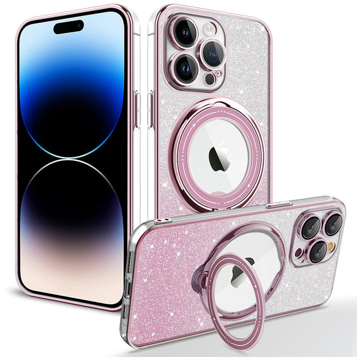 Lisslune | Magnetic Glitter Case with Invisible Stand for iPhone