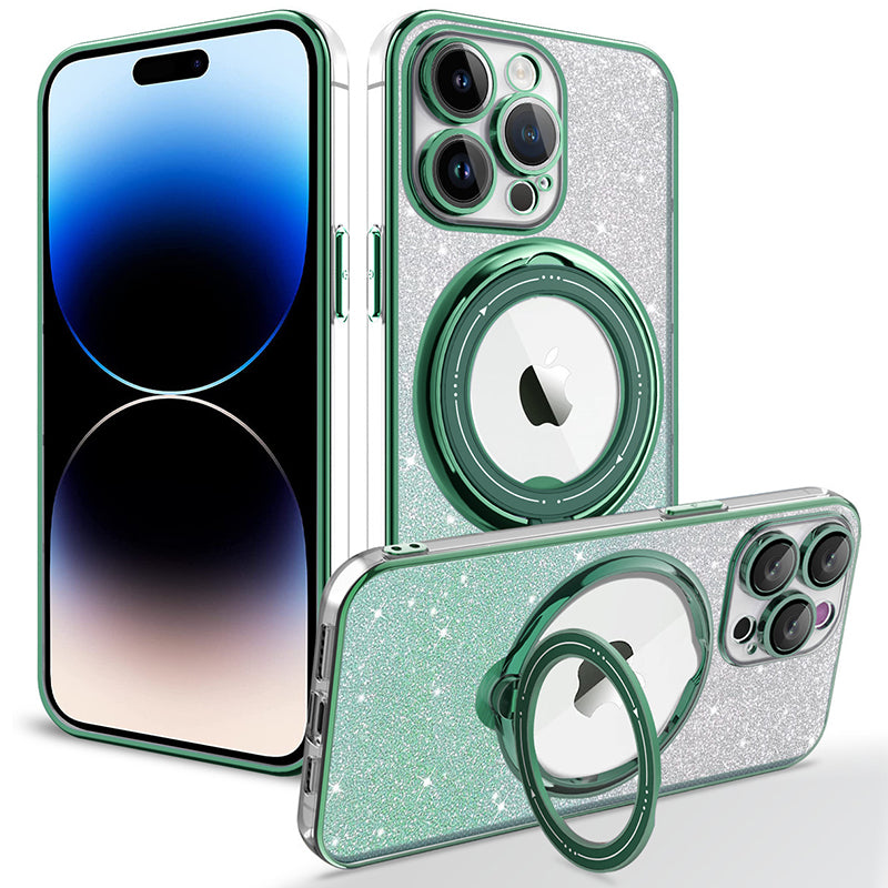 Lisslune | Magnetic Glitter Case with Invisible Stand for iPhone