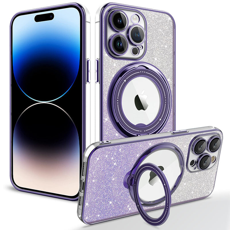 Lisslune | Magnetic Glitter Case with Invisible Stand for iPhone