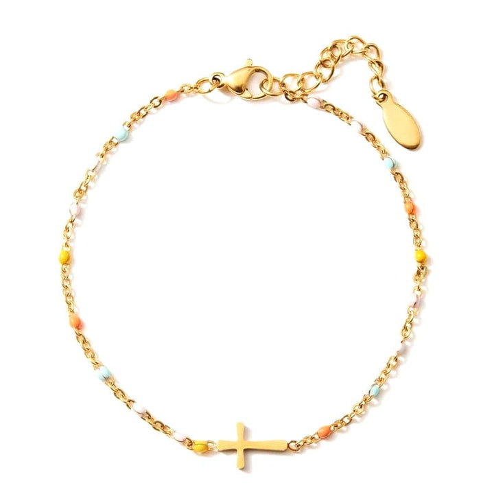 Lisslune | Adjustable Cross Bracelet for Friendship & Faith – Silver or Gold – Gift Box Option