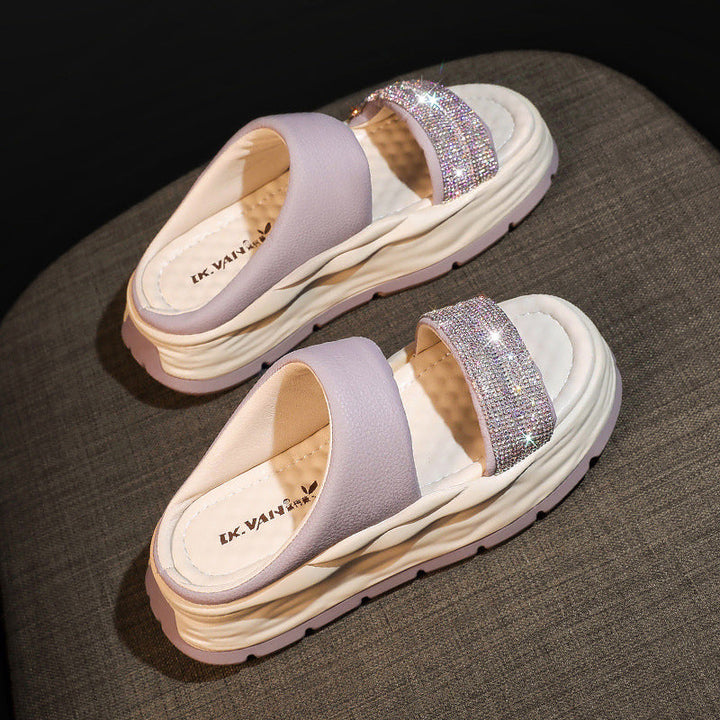 Lisslune | Glittering Rhinestone Heeled Sandals