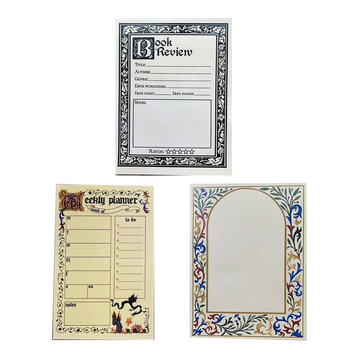 Lisslune | Stationery of the medieval notepad series