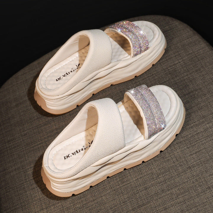 Lisslune | Glittering Rhinestone Heeled Sandals