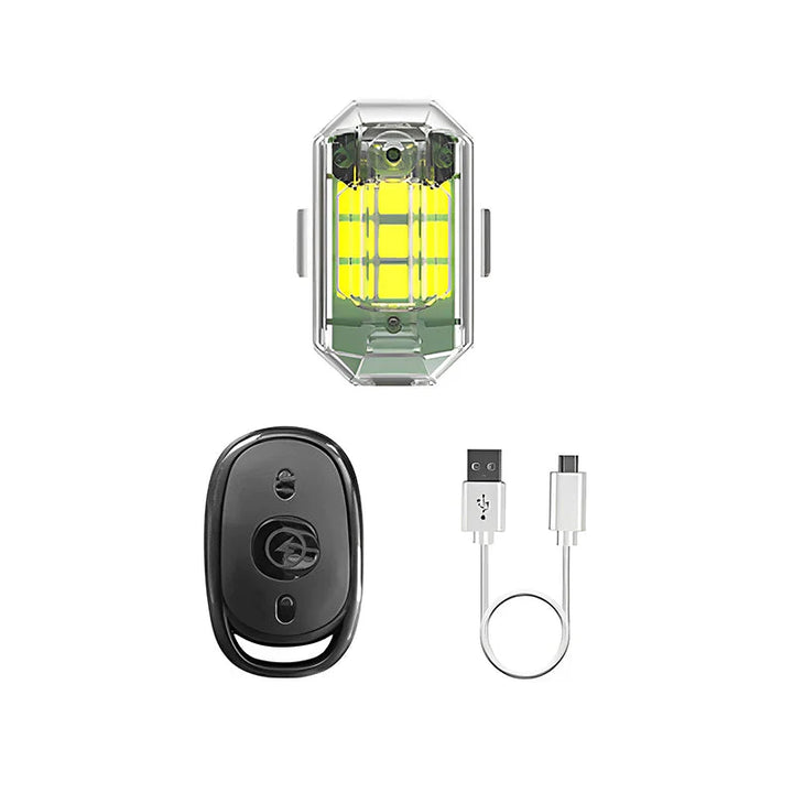 Lisslune | Wireless LED Motorcycle Tail Light – Rechargeable Remote Control for Brake and Warning Light