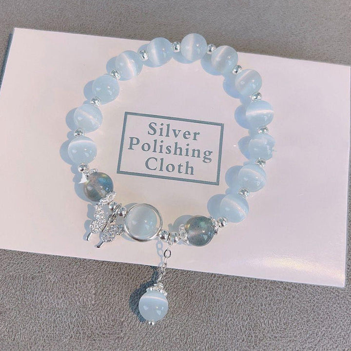 Lisslune | Artificial Cat's Eye Crystal Butterfly Bracelet