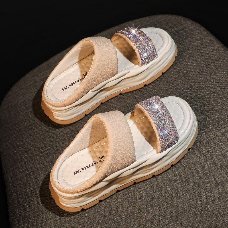 Lisslune | Glittering Rhinestone Heeled Sandals