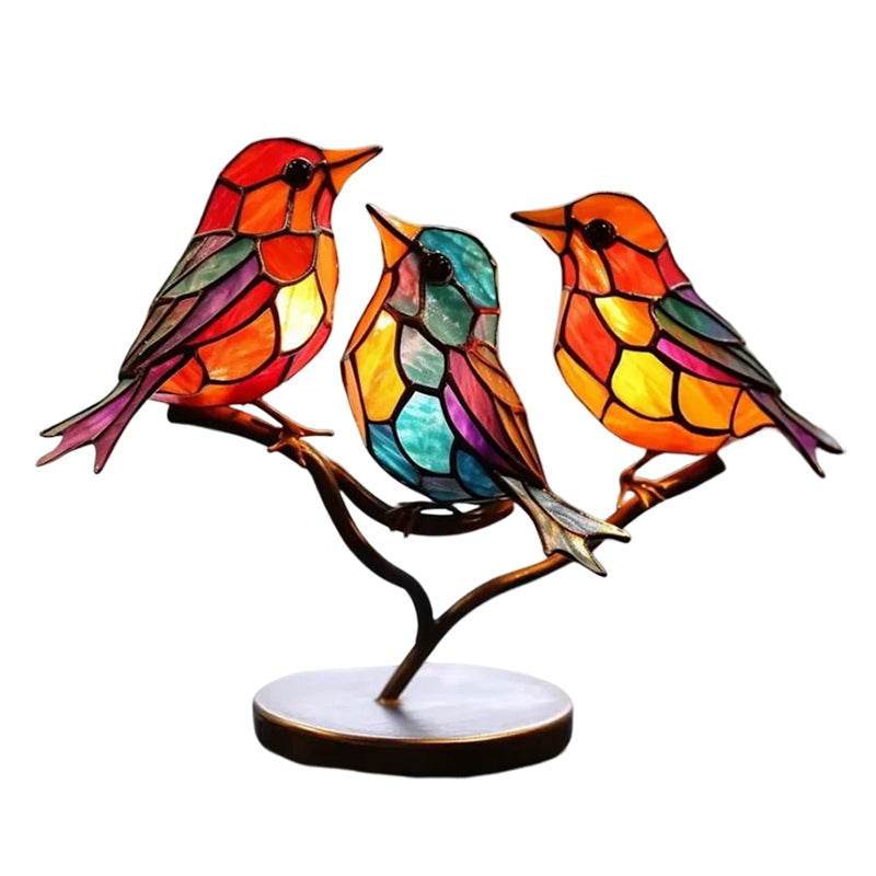 Lisslune | Birds on Branches Stained Glass Ornaments