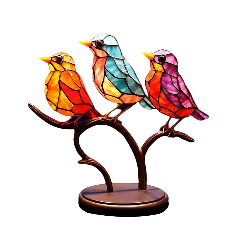 Lisslune | Birds on Branches Stained Glass Ornaments