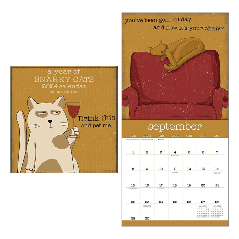 Lisslune | A Year of the Purring Cats 2024 Wall Calendar