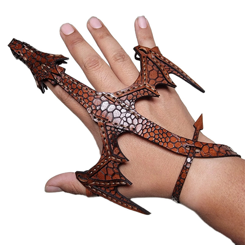 Lisslune | Leather Hand Dragon Bracelet