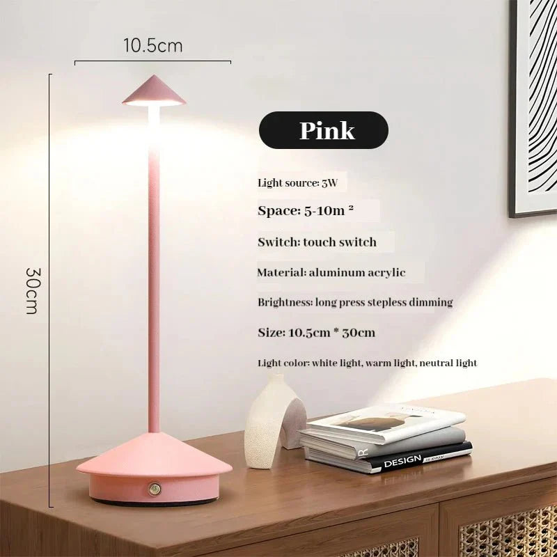 Lisslune | Elegant rechargeable metallic table lamp