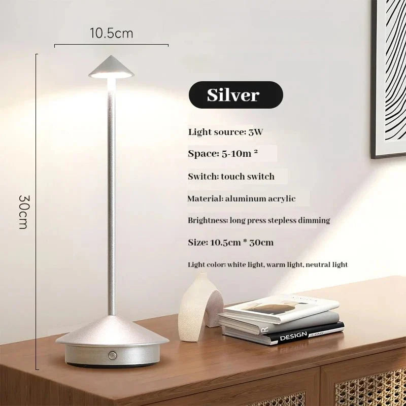 Lisslune | Elegant rechargeable metallic table lamp