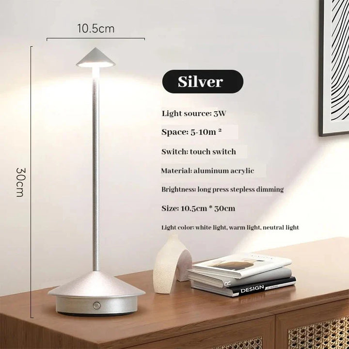 Lisslune | Elegant rechargeable metallic table lamp