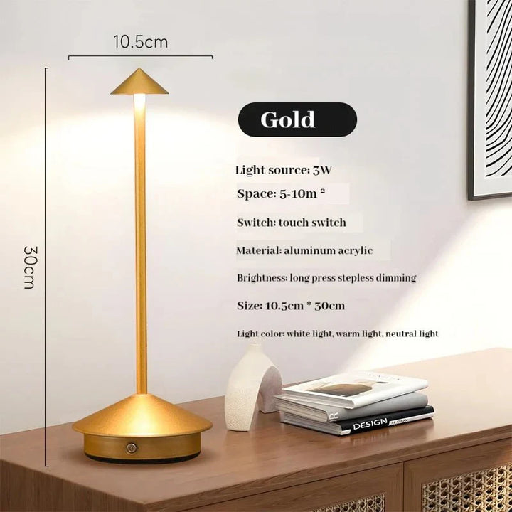 Lisslune | Elegant rechargeable metallic table lamp