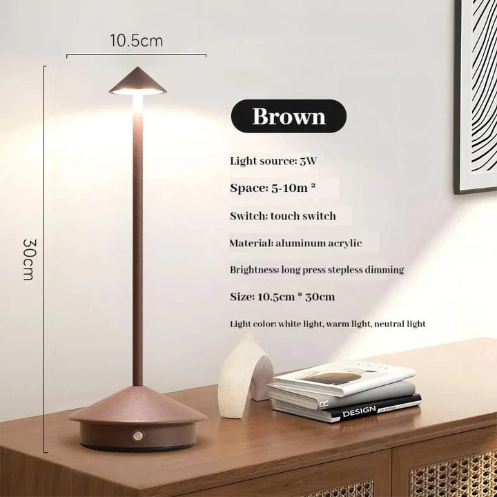 Lisslune | Elegant rechargeable metallic table lamp