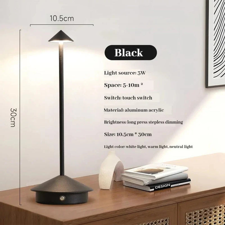 Lisslune | Elegant rechargeable metallic table lamp