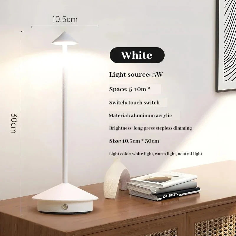 Lisslune | Elegant rechargeable metallic table lamp