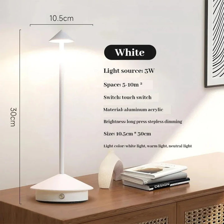 Lisslune | Elegant rechargeable metallic table lamp