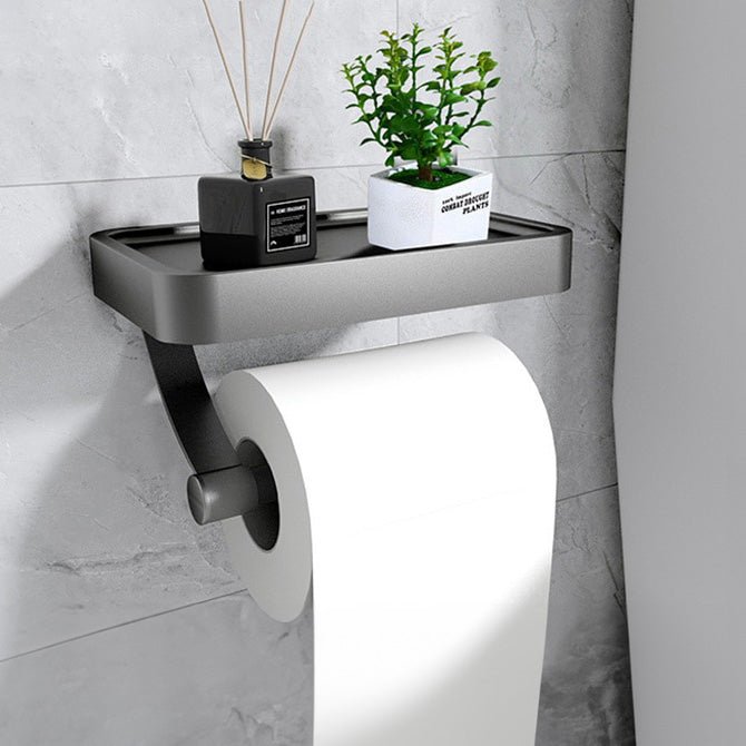 Lisslune | RVS Shelf | Drill-free Toilet Roll Holder with Storage Shelf made of Stainless Steel