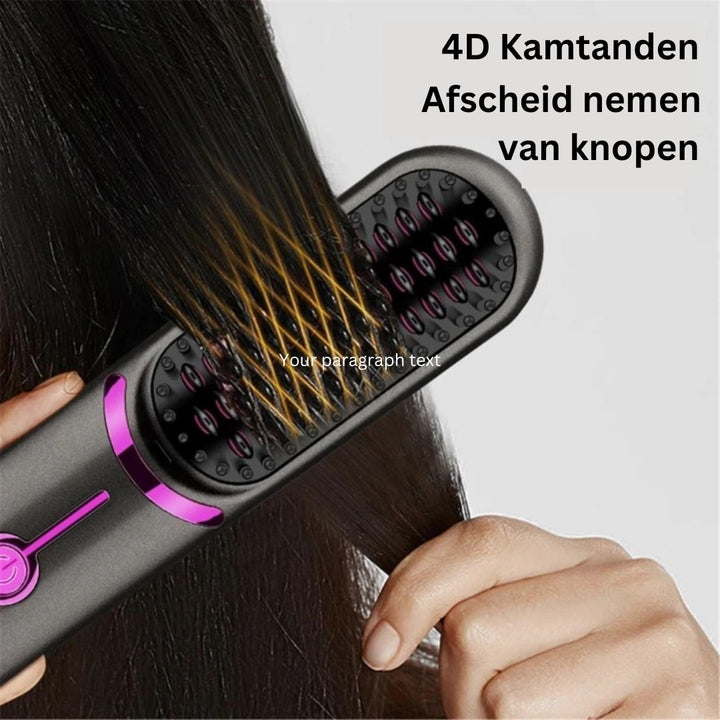 Lisslune | SleekStyle – 3-in-1 Heat Brush for Smooth, Frizz-Free Hair