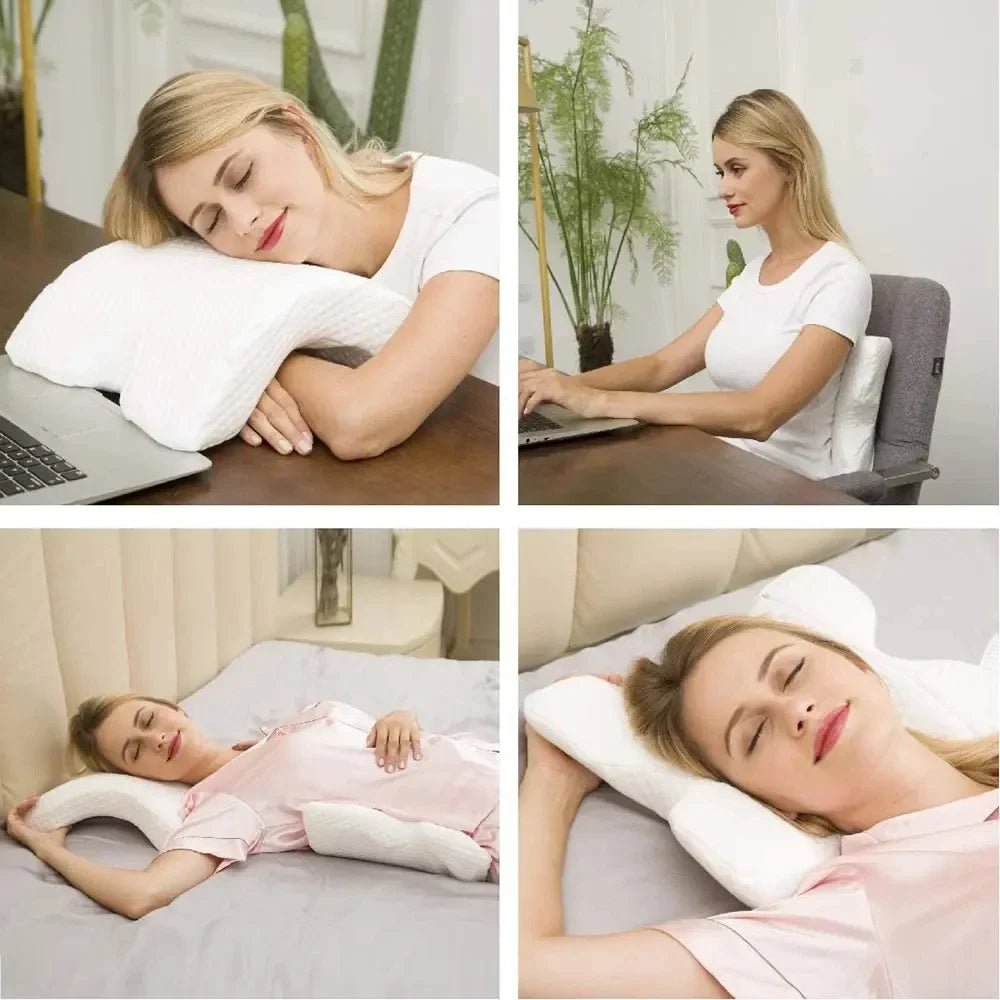 Lisslune | SleepEase – Orthopedic U-shaped memory foam pillow for neck and hand support