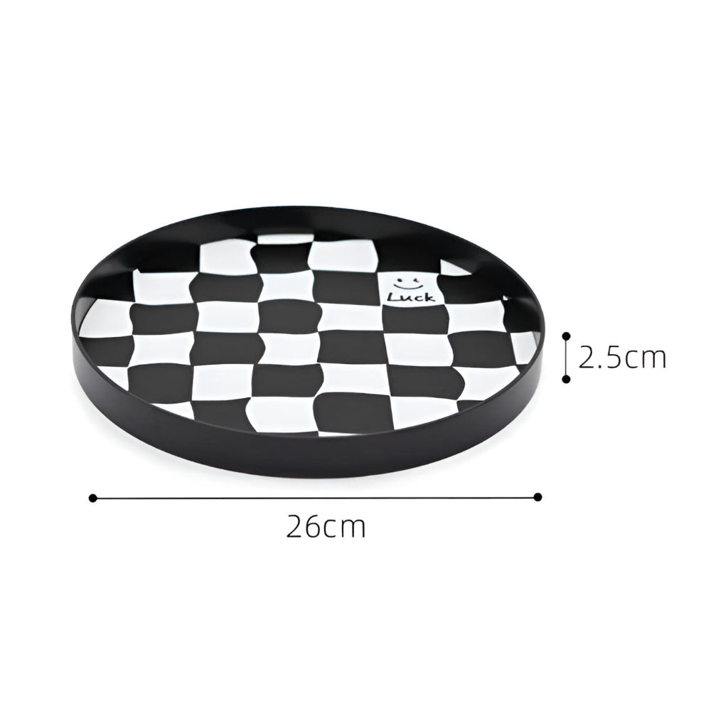 Lisslune | Round Checkerboard Storage Tray