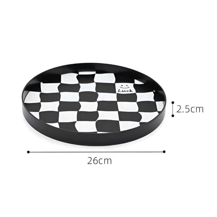 Lisslune | Round Checkerboard Storage Tray