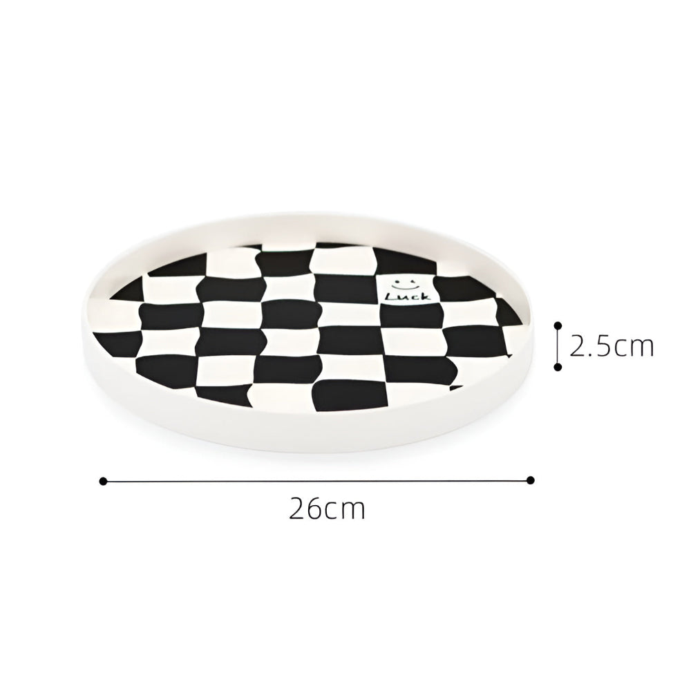 Lisslune | Round Checkerboard Storage Tray