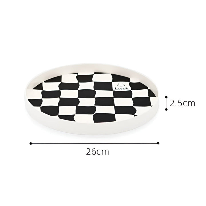 Lisslune | Round Checkerboard Storage Tray