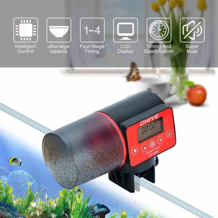 Lisslune | Smart Automatic Aquarium Feeder | Programmable, Moisture-Resistant & Adjustable Portions for Fish Care