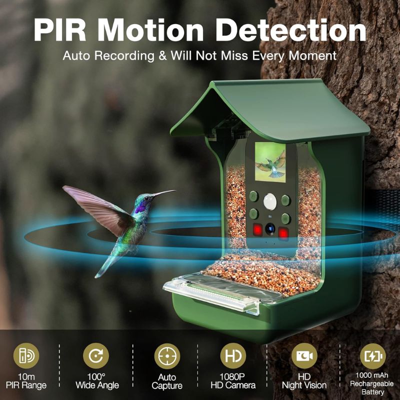 Lisslune | Smart Bird Feeder with PIR Motion Detection and Auto Capture