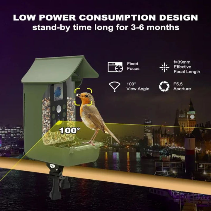 Lisslune | Smart Bird Feeder with PIR Motion Detection and Auto Capture