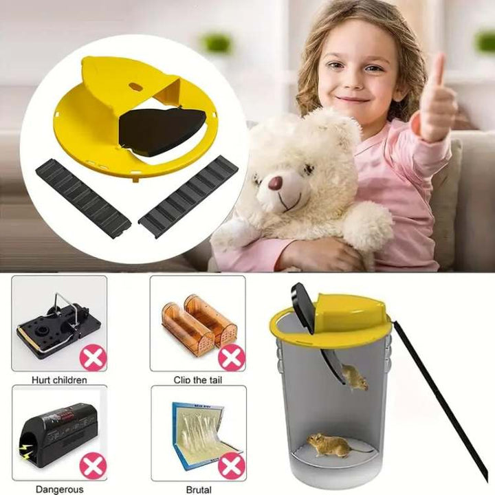 Lisslune | SmartCatch Hands-Free Mouse Trap | Safe for Families & Pets, Multiple Capture System for Effective Rodent Control