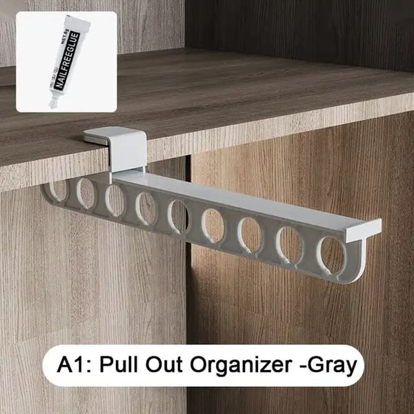 Lisslune | SmartGlide Pull-Out Rack – Space-Saving Closet Organizer for Pants, Scarves, Ties – Easy Glide System – Stylish and Modern Design