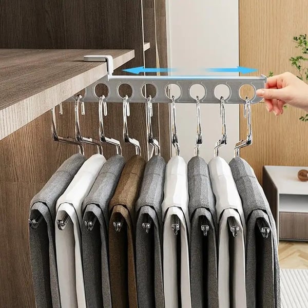 Lisslune | SmartGlide Pull-Out Rack – Space-Saving Closet Organizer for Pants, Scarves, Ties – Easy Glide System – Stylish and Modern Design