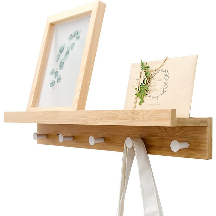Lisslune | Smash Wall Shelf with Hooks – Multifunctional Wooden Storage Rack for Any Room