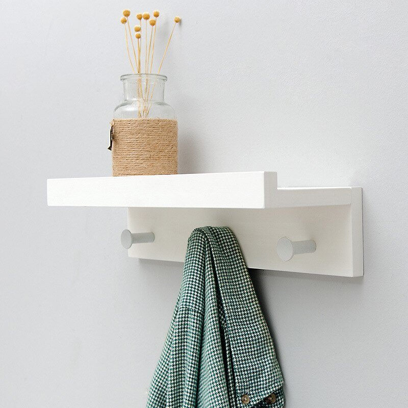 Lisslune | Smash Wall Shelf with Hooks – Multifunctional Wooden Storage Rack for Any Room