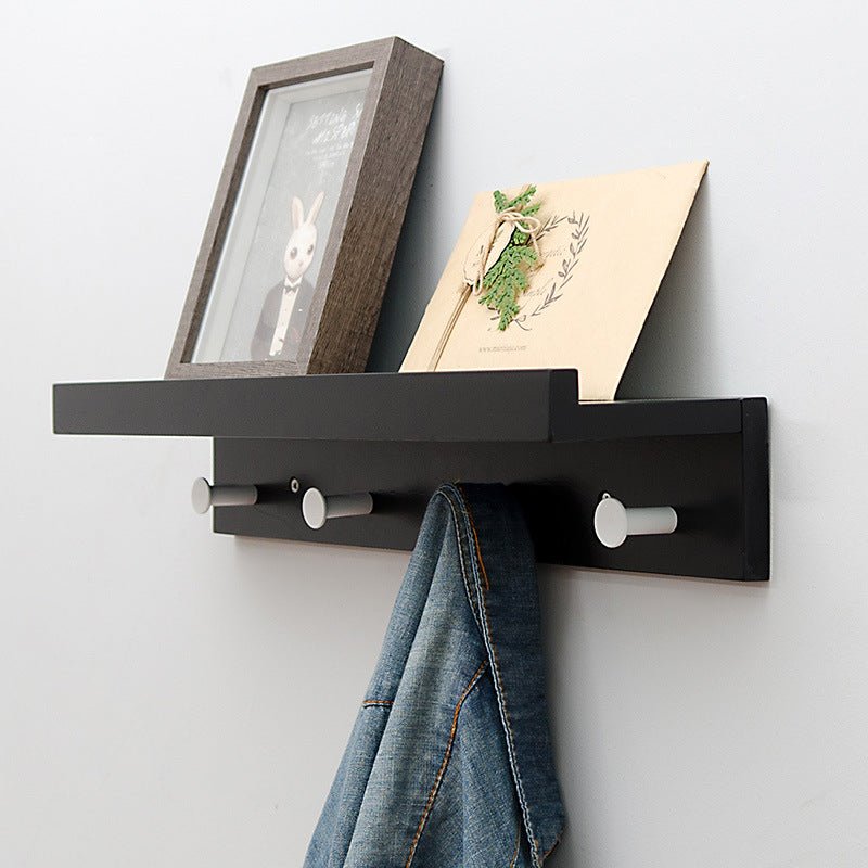Lisslune | Smash Wall Shelf with Hooks – Multifunctional Wooden Storage Rack for Any Room