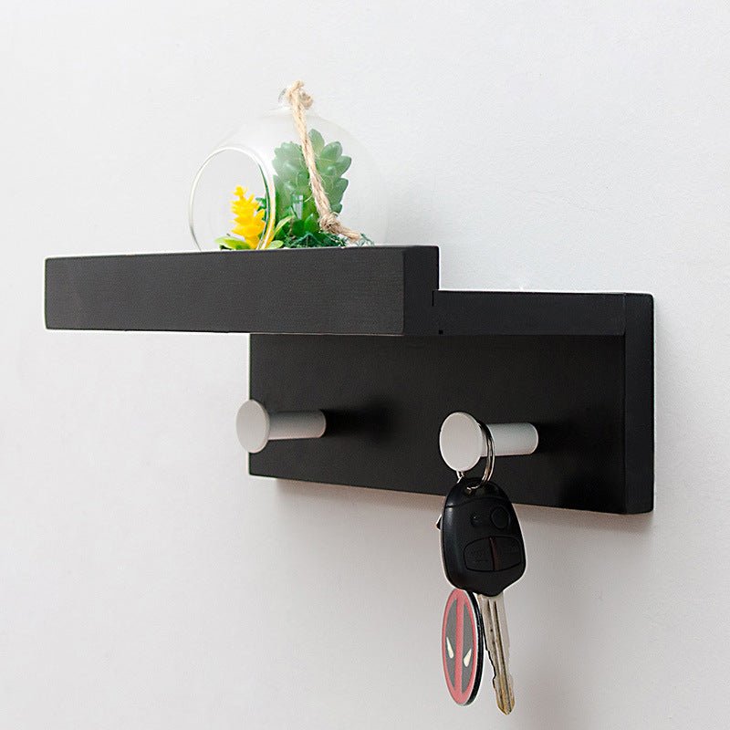 Lisslune | Smash Wall Shelf with Hooks – Multifunctional Wooden Storage Rack for Any Room