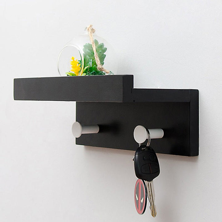 Lisslune | Smash Wall Shelf with Hooks – Multifunctional Wooden Storage Rack for Any Room