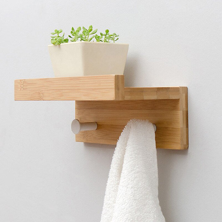 Lisslune | Smash Wall Shelf with Hooks – Multifunctional Wooden Storage Rack for Any Room
