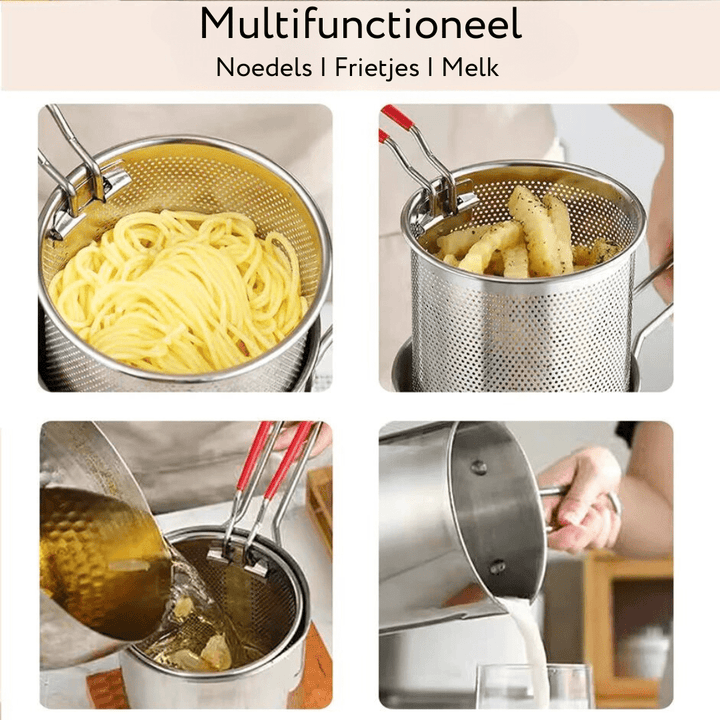 Lisslune | Snack pot – Stainless Steel Fryer for Crispy Snacks and Oil-Saving Cooking