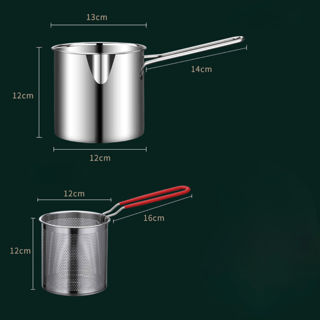 Lisslune | Snack pot – Stainless Steel Fryer for Crispy Snacks and Oil-Saving Cooking
