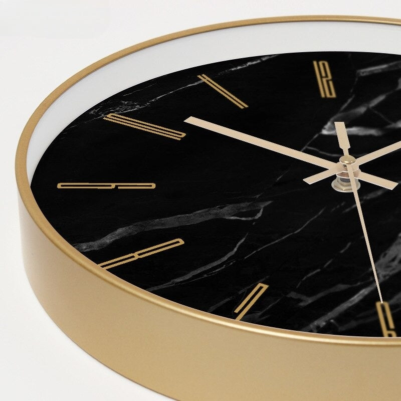 Lisslune | Timeless Elegance – Black Marble Wall Clock