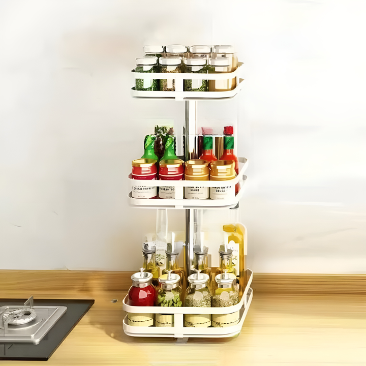Lisslune | 360° Rotating Ingot Rack for Kitchen Cabinets