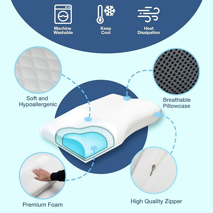 Lisslune | SnoreFree Anti-Snoring Pillow – Ergonomic Support for Restful, Quiet Sleep