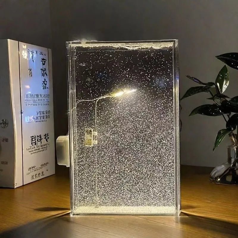 Lisslune | Snowy Scene Night Lights – DIY Christmas Street Lamp with Flowing Snow Effect for Magical Holiday Desktop Décor