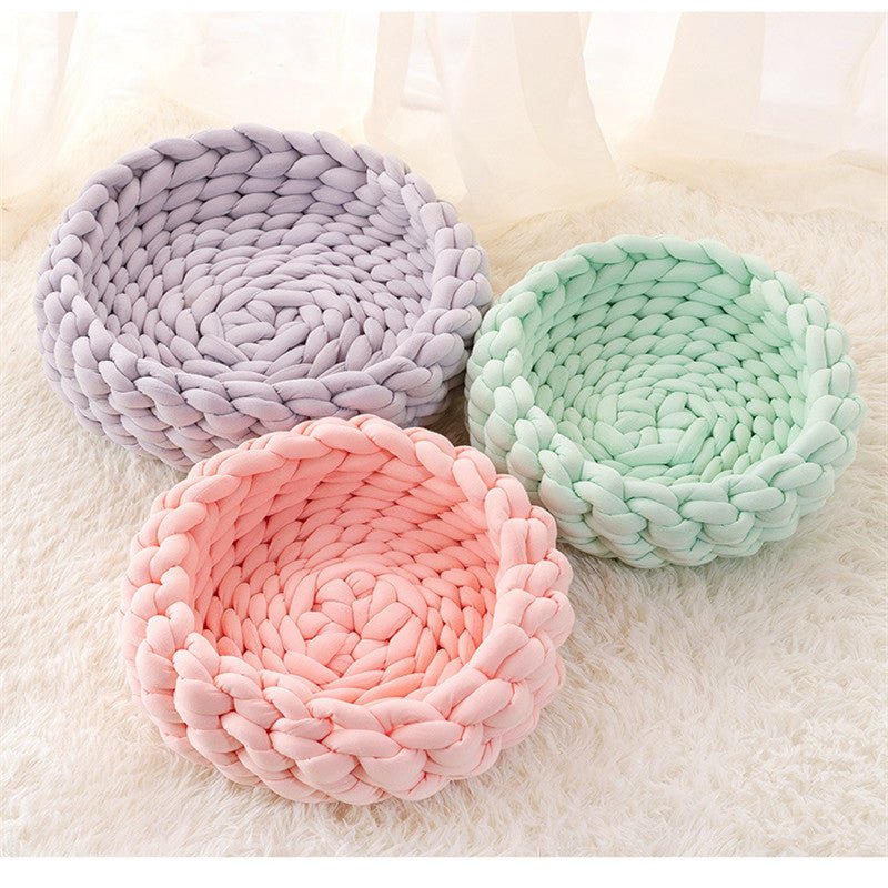 Lisslune | SNUGWOOL – Soft Woolen Basket for Pets with High Edge Support